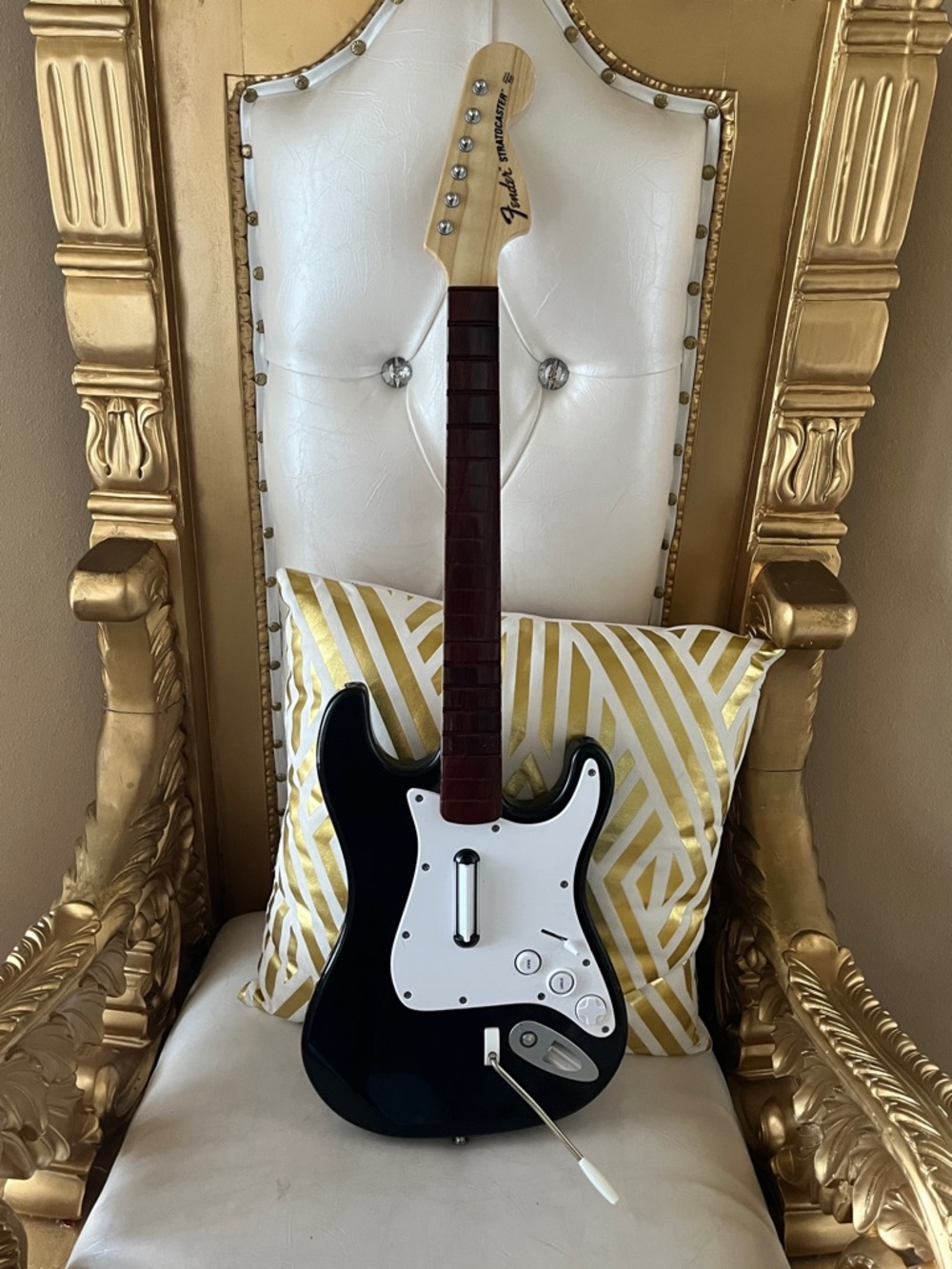 Rock band, guitar, controller Fender Black and White Electric Guitar